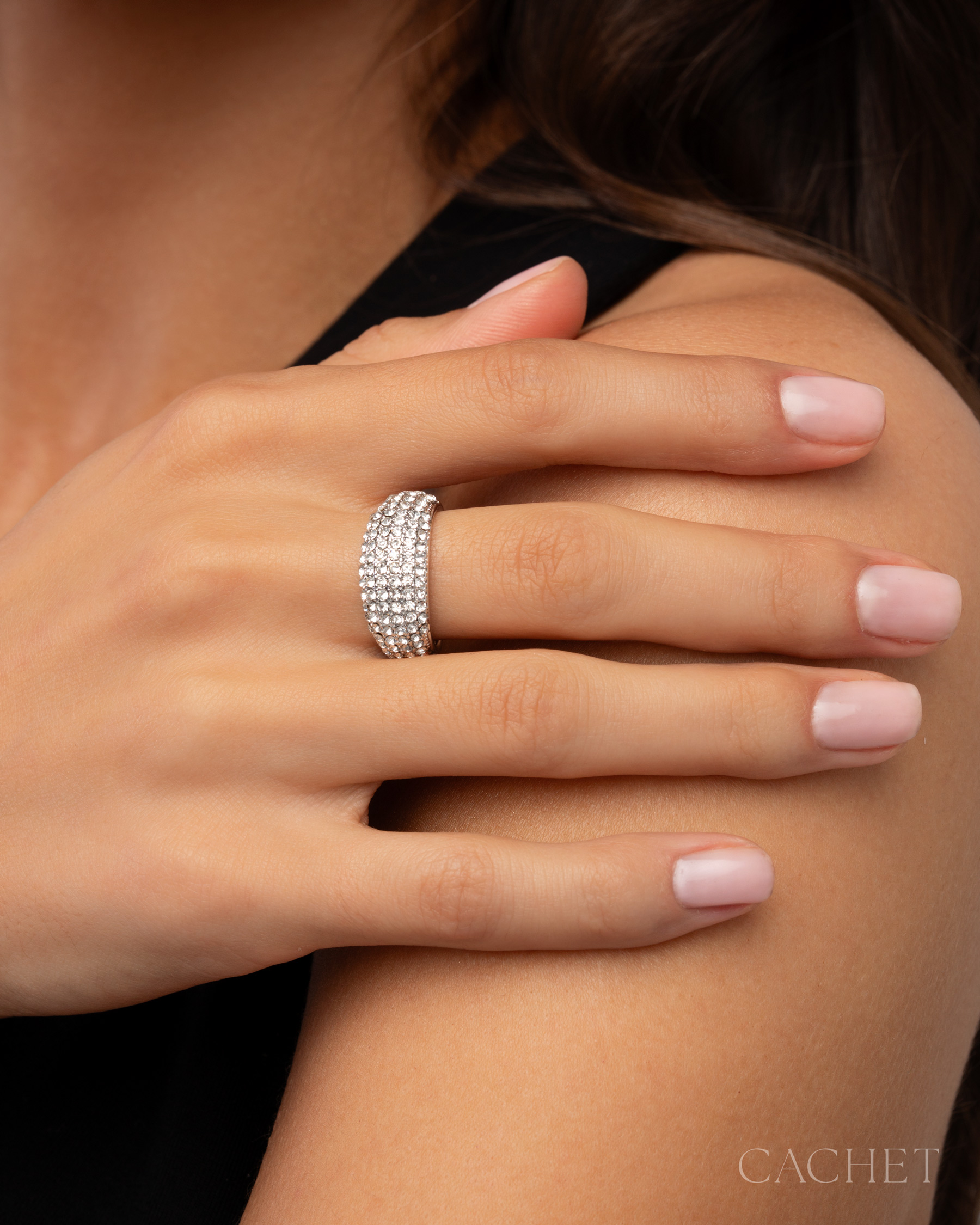 Étincelle Rhodium Cachet Ring